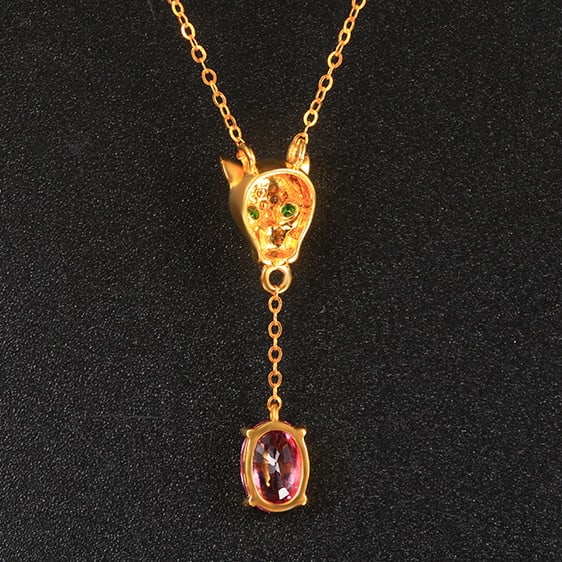 14k Gold 1.01 Ctw Natural Sapphire & Diamond Necklace - 3