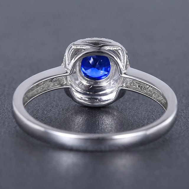 14k Gold 0.74 Ctw Natural Sapphire & Diamond Ring - 2