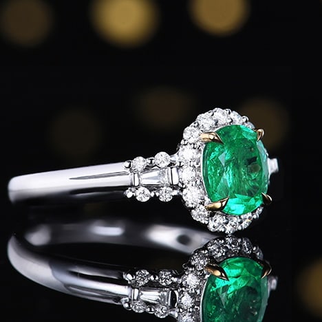 14k Gold 1.44 Ctw Natural Emerald & Diamond Ring - 2