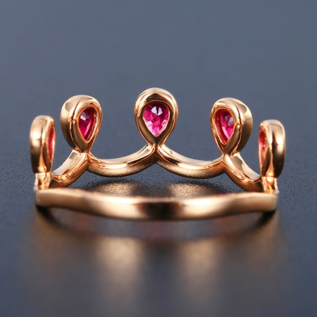 14k Gold 1.00 Ctw Natural Ruby & Diamond Ring - 4
