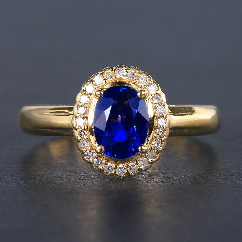 14k Gold 1.12 Ctw Natural Sapphire & Diamond Ring - 2