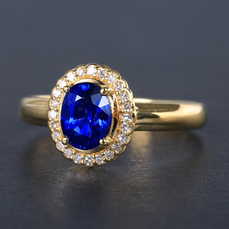 14k Gold 1.12 Ctw Natural Sapphire & Diamond Ring - 3