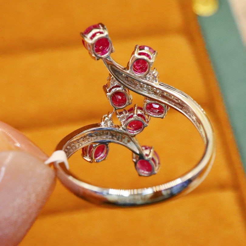 14k Gold 2.43 Ctw Natural Ruby & Diamond Ring - 4