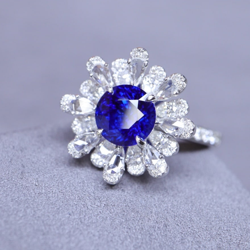 14k Gold 2.03 Ctw Natural Sapphire & Diamond Ring - 2