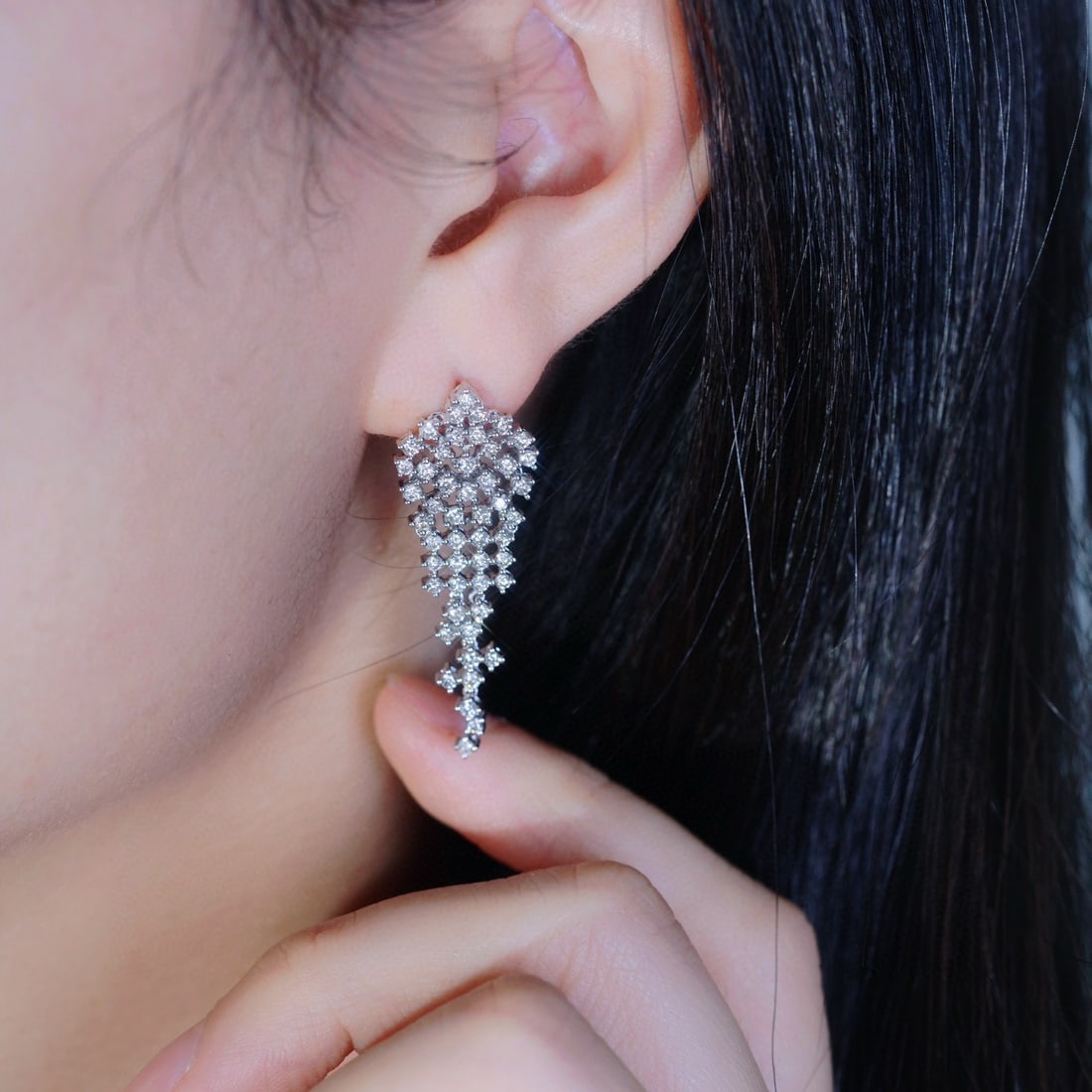 14k Gold 2.20 Ct Natural H Diamond Earrings - 6