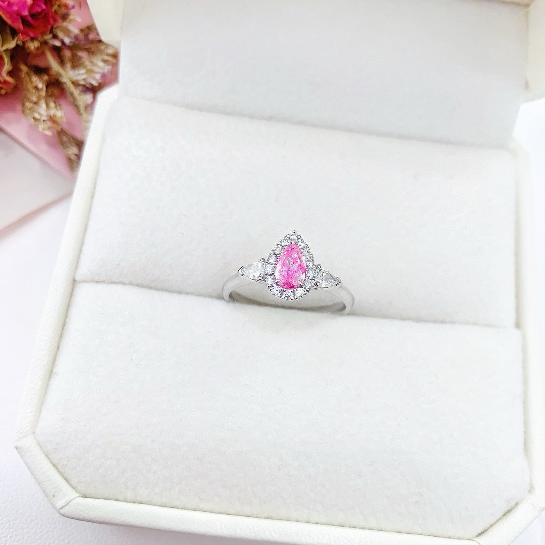 14k Gold 0.64 Ctw Natural Pink Diamond & Diamond Ring - 2