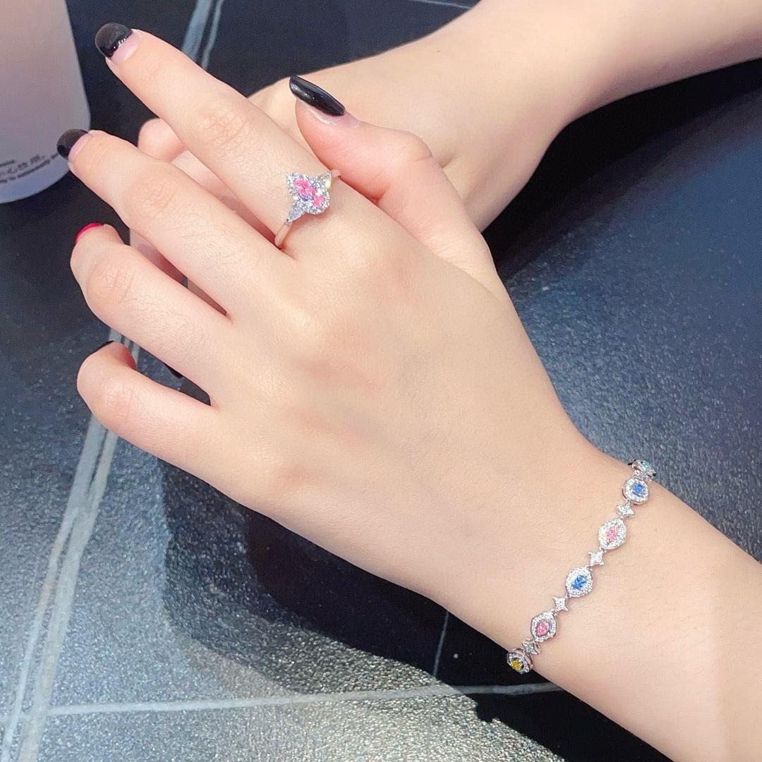 14k Gold 0.64 Ctw Natural Pink Diamond & Diamond Ring - 6