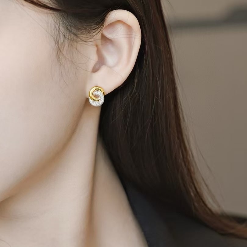 14k Gold 0.6 Ct Natural H Diamond Earrings - 3