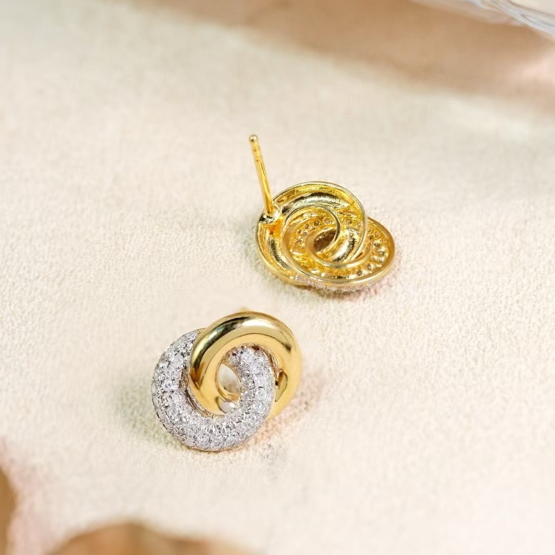 14k Gold 0.6 Ct Natural H Diamond Earrings - 5