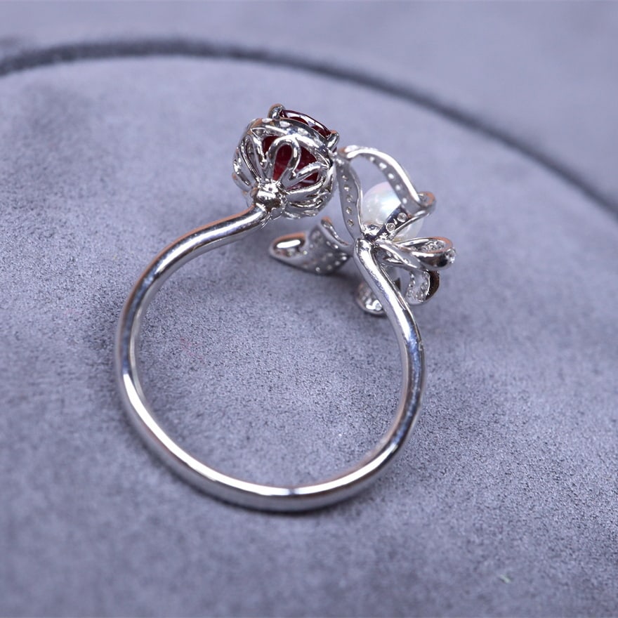 14k Gold 1.36 Ctw Natural Ruby & Diamond Ring - 4