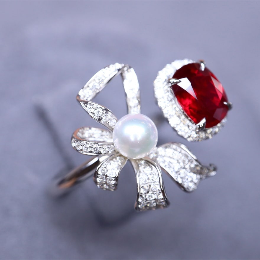 14k Gold 1.36 Ctw Natural Ruby & Diamond Ring - 5