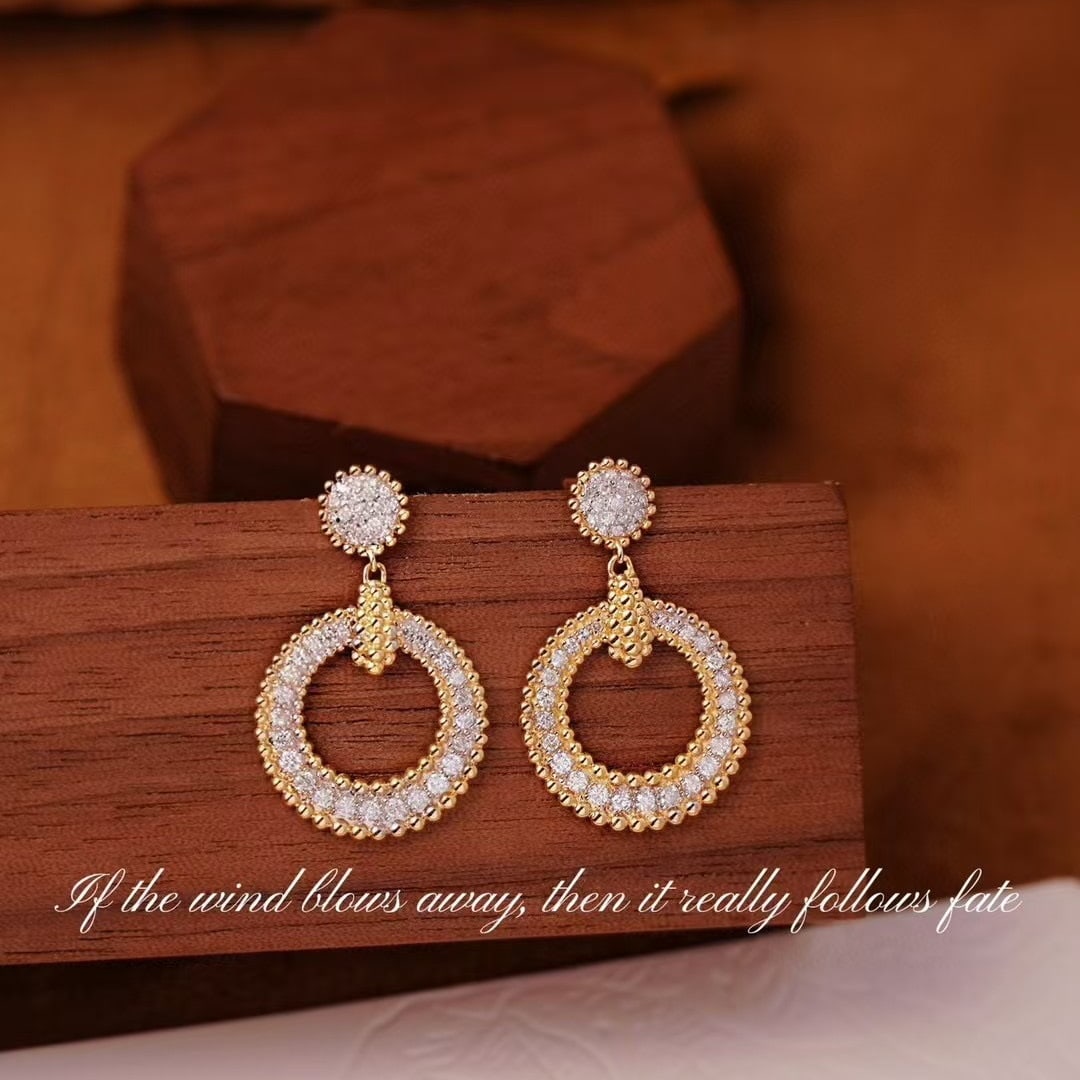 14k Gold 0.6 Ct Natural H Diamond Earrings - 2