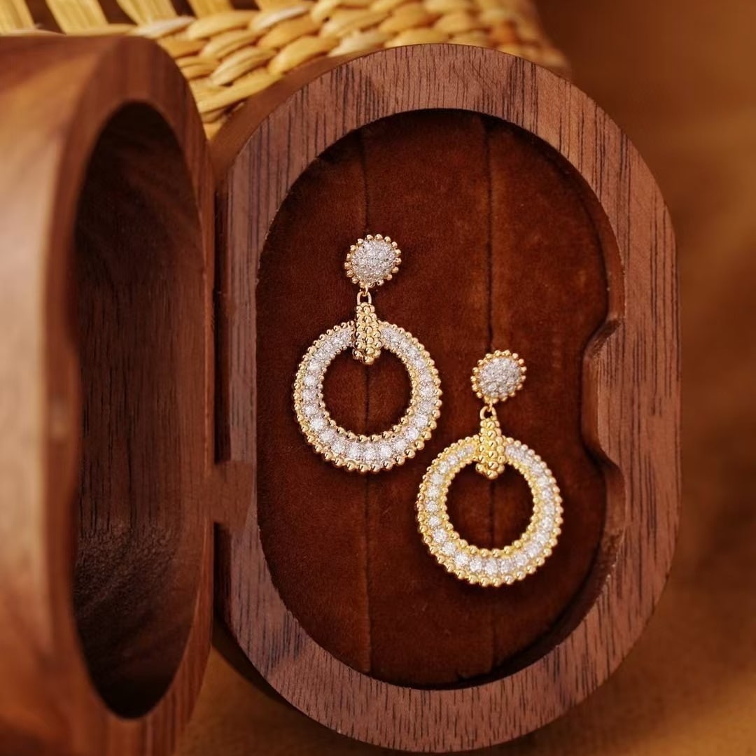 14k Gold 0.6 Ct Natural H Diamond Earrings - 5