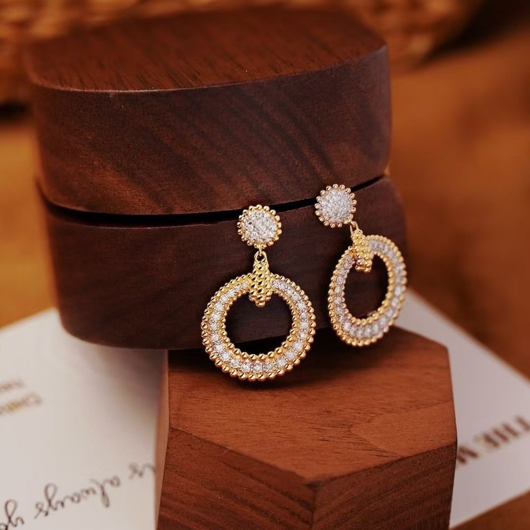 14k Gold 0.6 Ct Natural H Diamond Earrings - 6