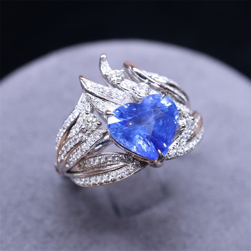 14k Gold 2.53 Ctw Natural Sapphire & Diamond Ring - 3