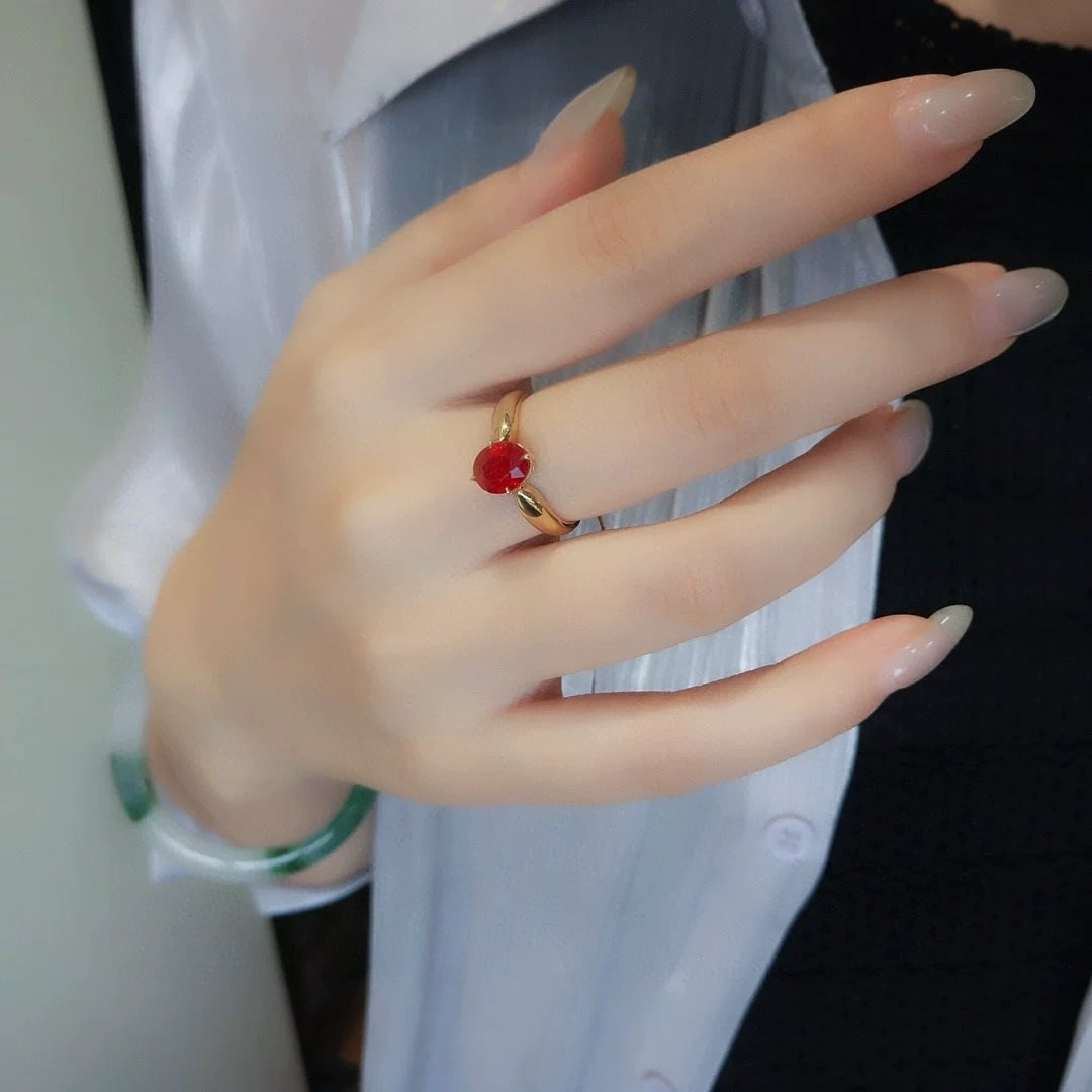 14k Gold 1.84 Ct Natural Ruby Ring - 4