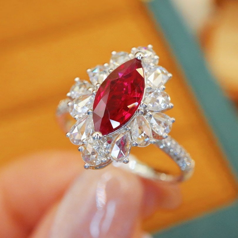 14k Gold 1.85 Ctw Natural Ruby & Diamond Ring/pendant( Without Chain ) - 2