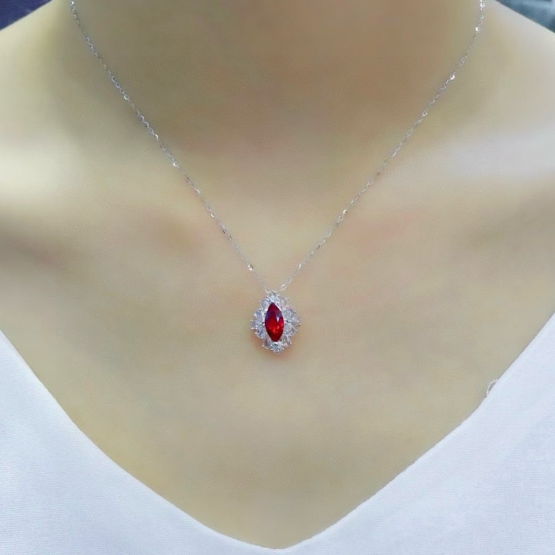 14k Gold 1.85 Ctw Natural Ruby & Diamond Ring/pendant( Without Chain ) - 8