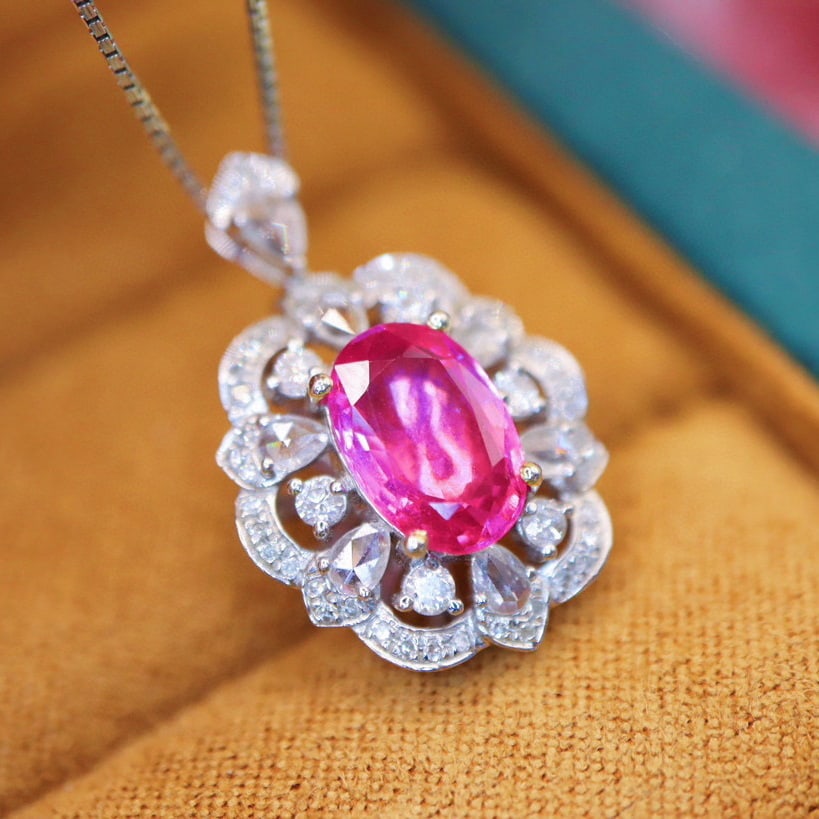 14k Gold 2.71 Ctw Natural Sapphire & Diamond Ring/pendant( Without Chain ) - 5