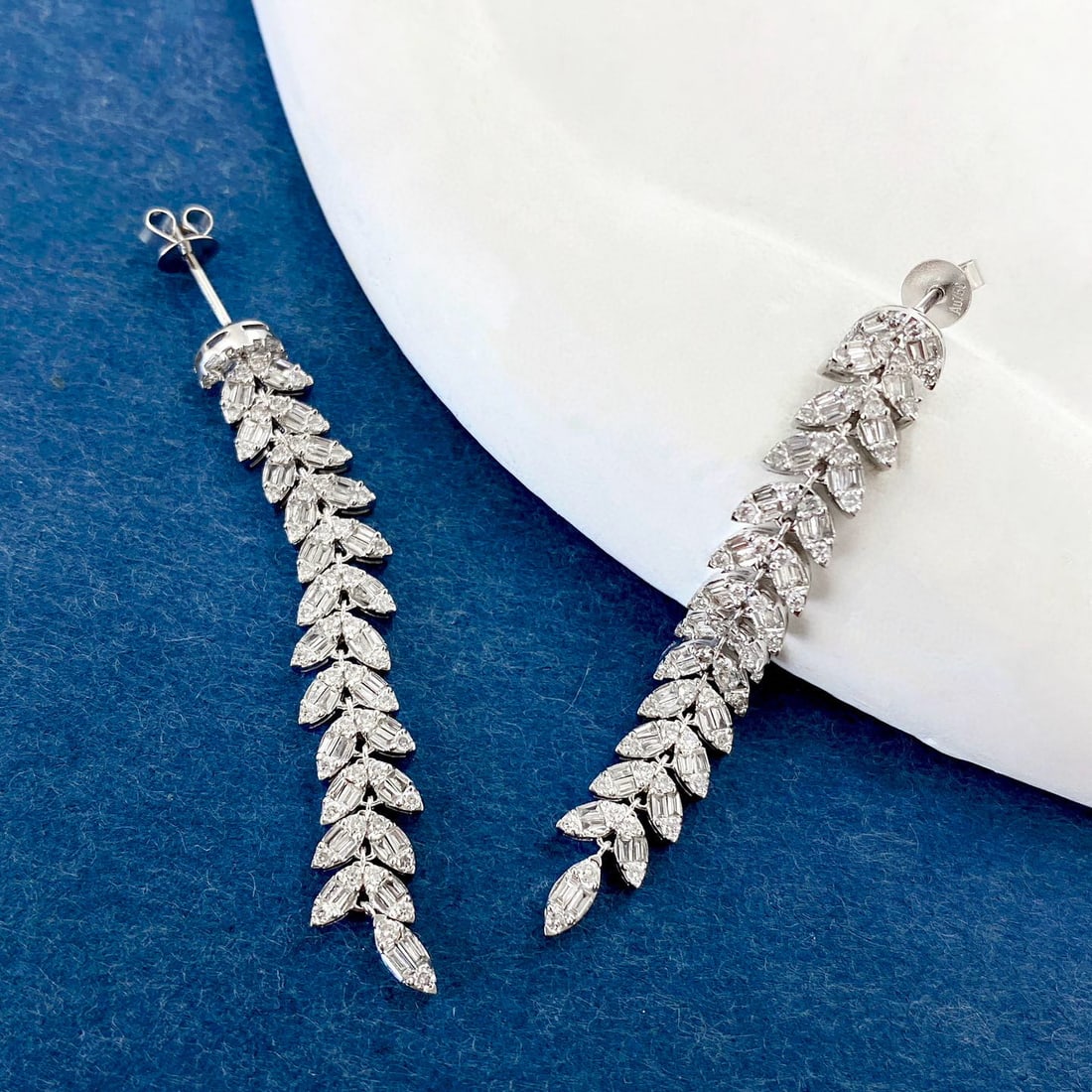 14k Gold 1.5 Ct Natural H Diamond Earrings - 2