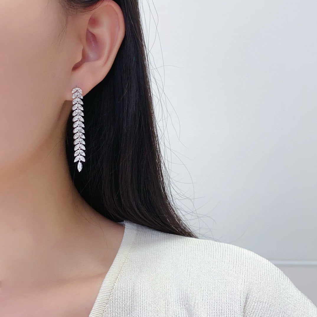 14k Gold 1.5 Ct Natural H Diamond Earrings - 6