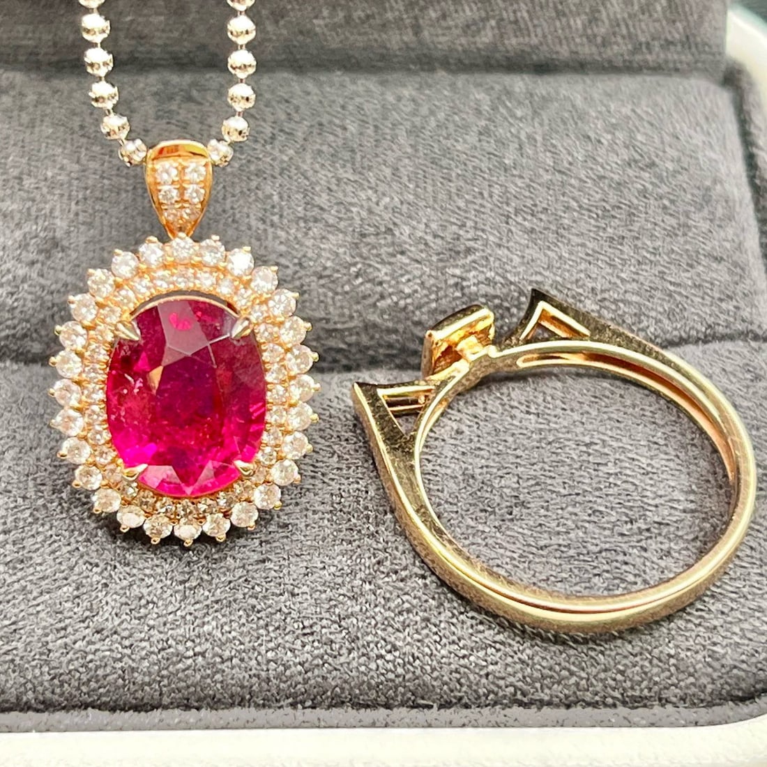 14k Gold 3.81 Ctw Natural Tourmaline & Diamond Ring/pendant( Without Chain ) - 6