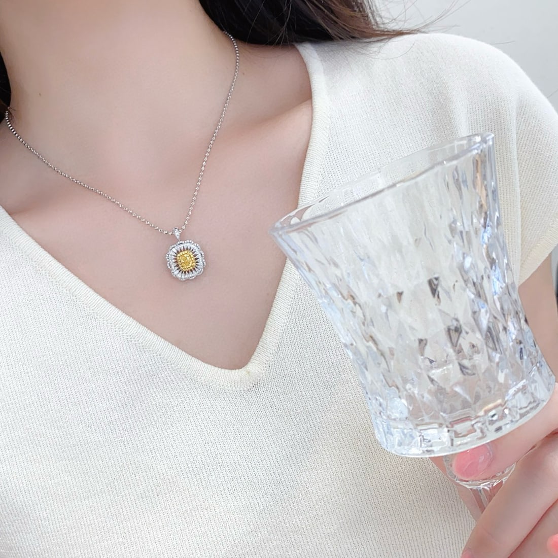 Gia Certified 14k Gold 2.22 Ctw Natural Yellow Diamond & Diamond Ring/pendant( Without Chain ) - 3