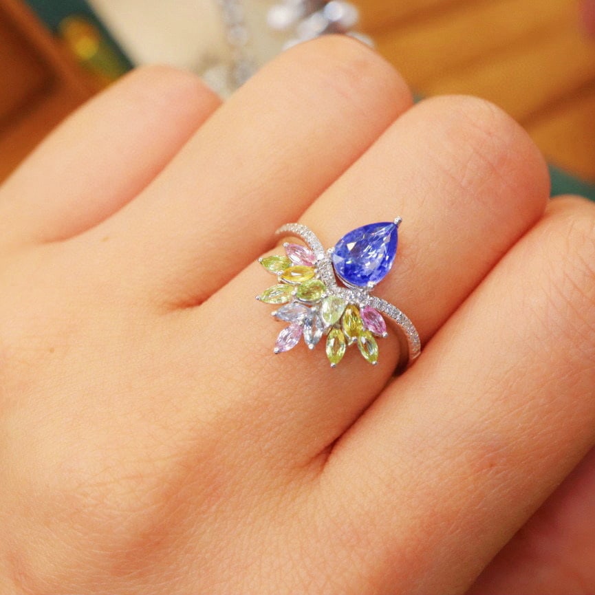 14k Gold 1.94 Ctw Natural Sapphire & Sapphire Ring - 6