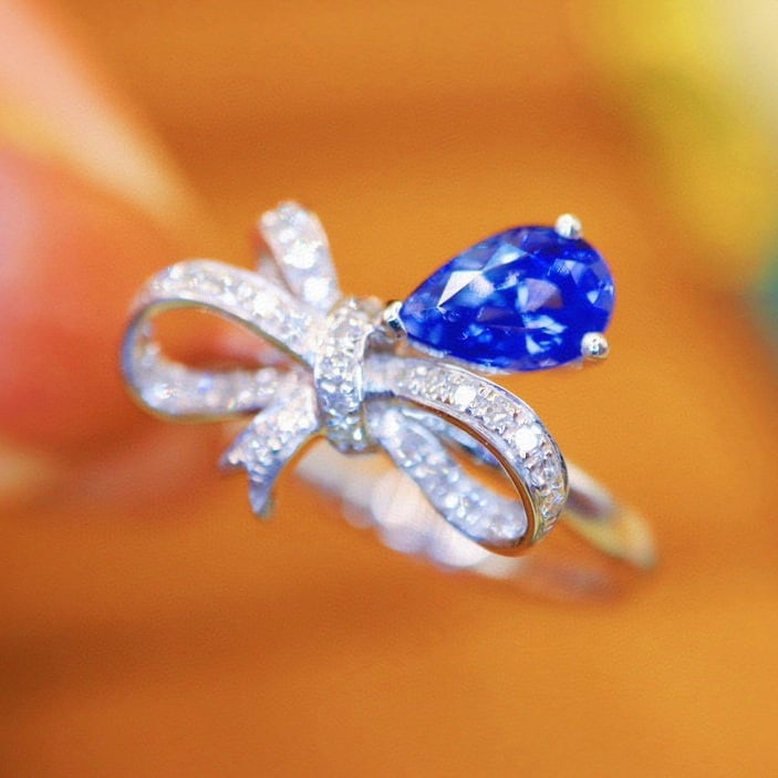 14k Gold 1.26 Ctw Natural Sapphire & Diamond Ring - 3