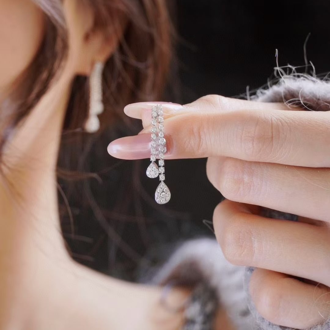 14k Gold 0.8 Ct Natural H Diamond Earrings - 2