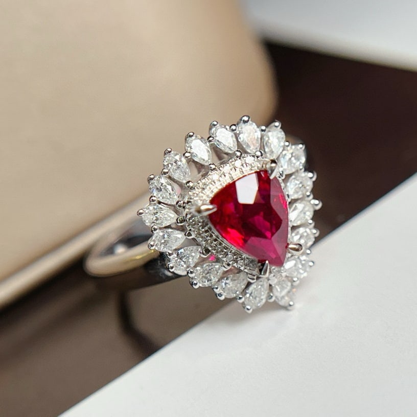 14k Gold 1.25 Ct Natural Ruby & Diamond Ring - 3