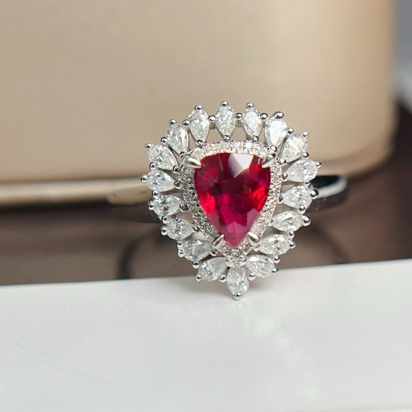 14k Gold 1.25 Ct Natural Ruby & Diamond Ring - 4