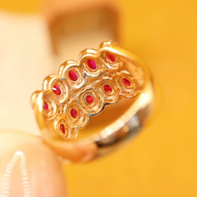 14k Gold 1.48 Ctw Vivid Red Natural Ruby & Diamond Ring - 5