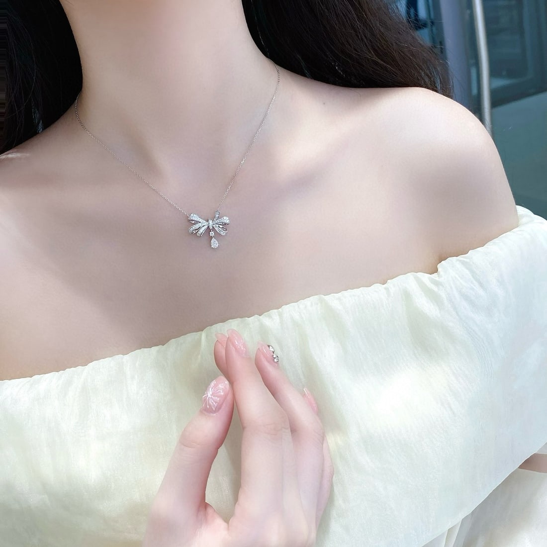 Gia Certified 14k Gold 0.79 Ctw Natural H Vvs2 Pear Diamond Necklace - 2