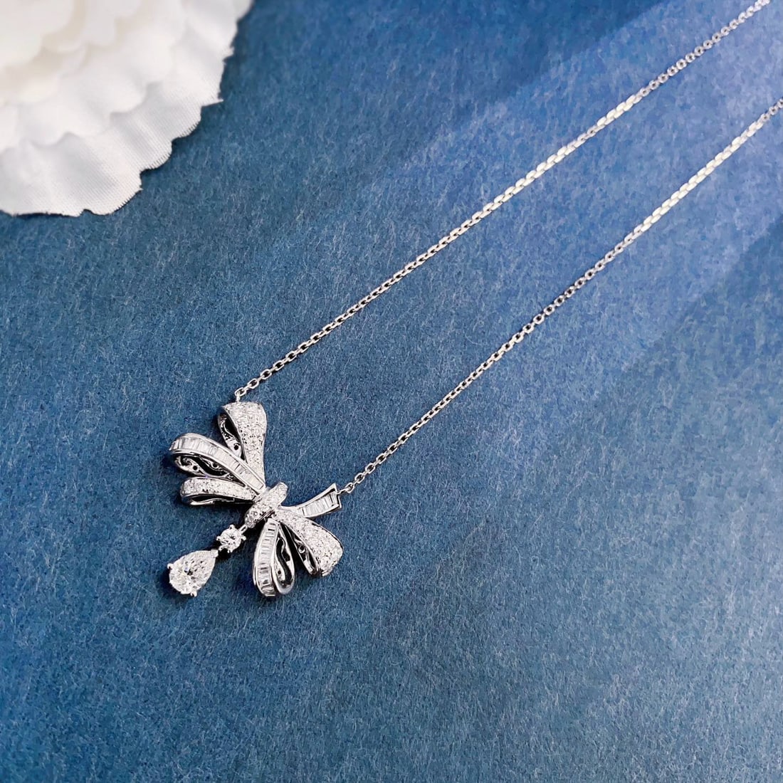 Gia Certified 14k Gold 0.79 Ctw Natural H Vvs2 Pear Diamond Necklace - 7