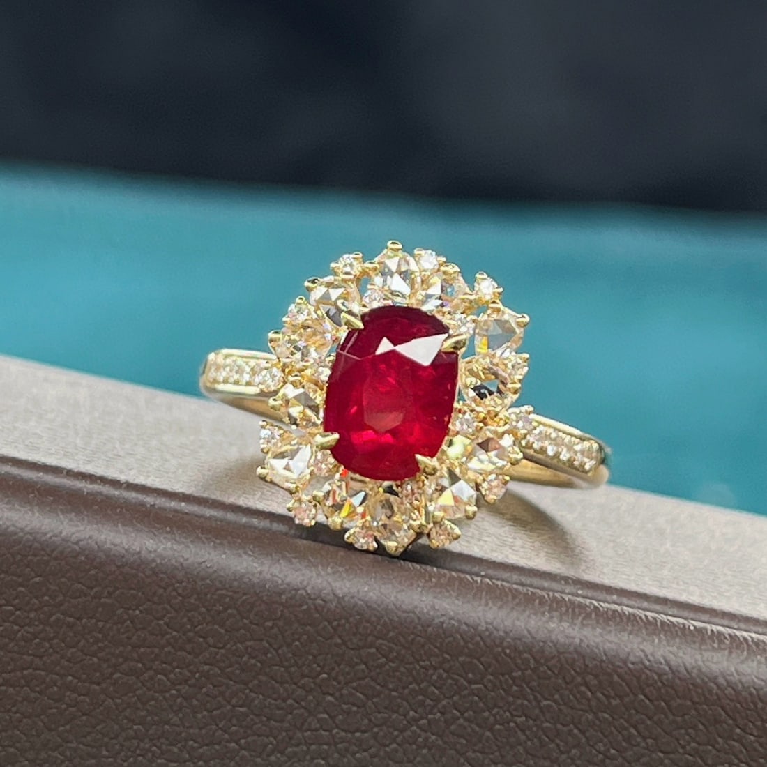 14k Gold 1.87 Ctw Natural Ruby & Diamond Ring - 4