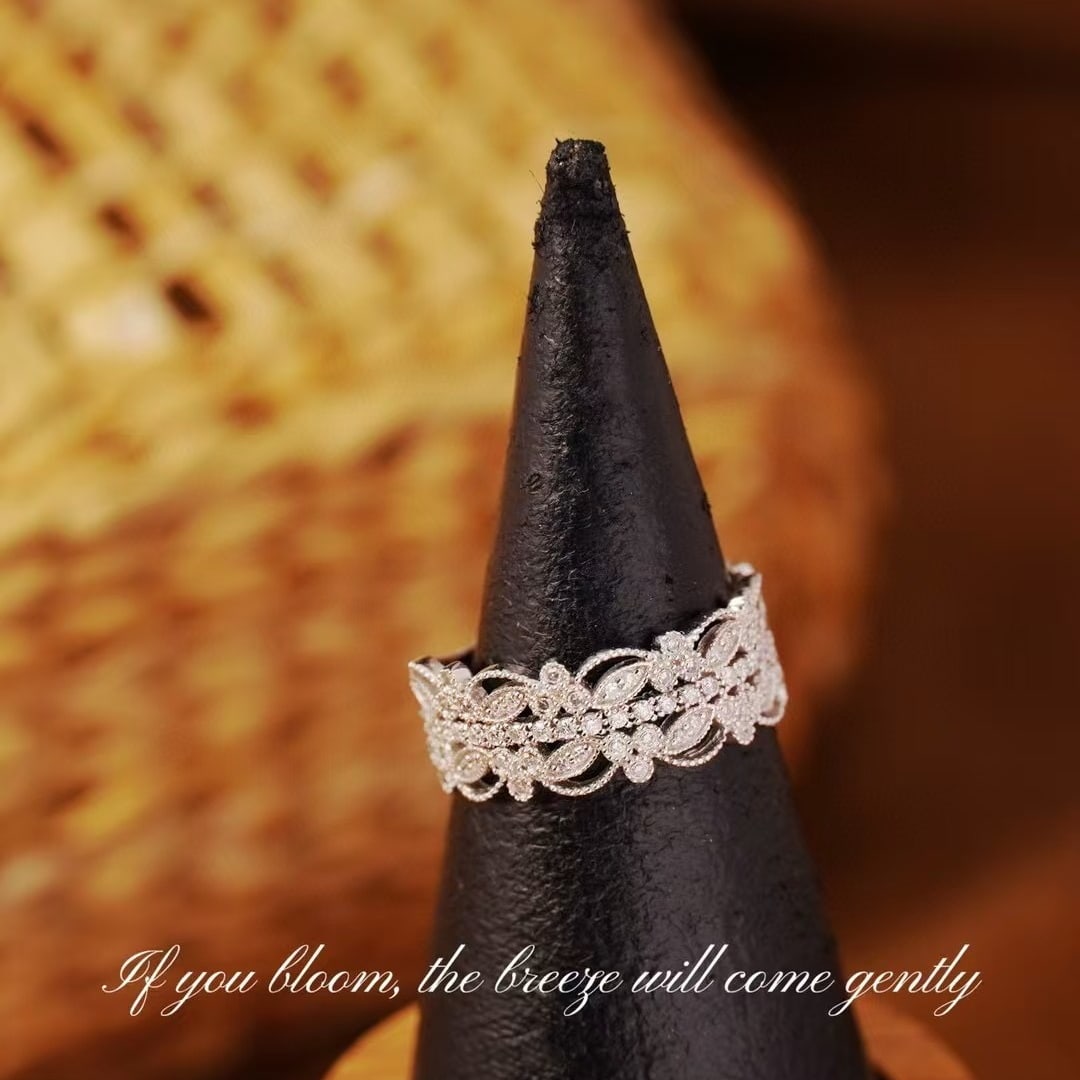 14k Gold 0.85 Ct Natural H Diamond Ring - 3