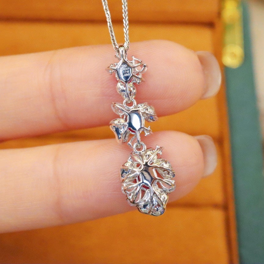 14k Gold 0.99 Ctw Natural Ruby & Diamond Pendant( Without Chain ) - 4