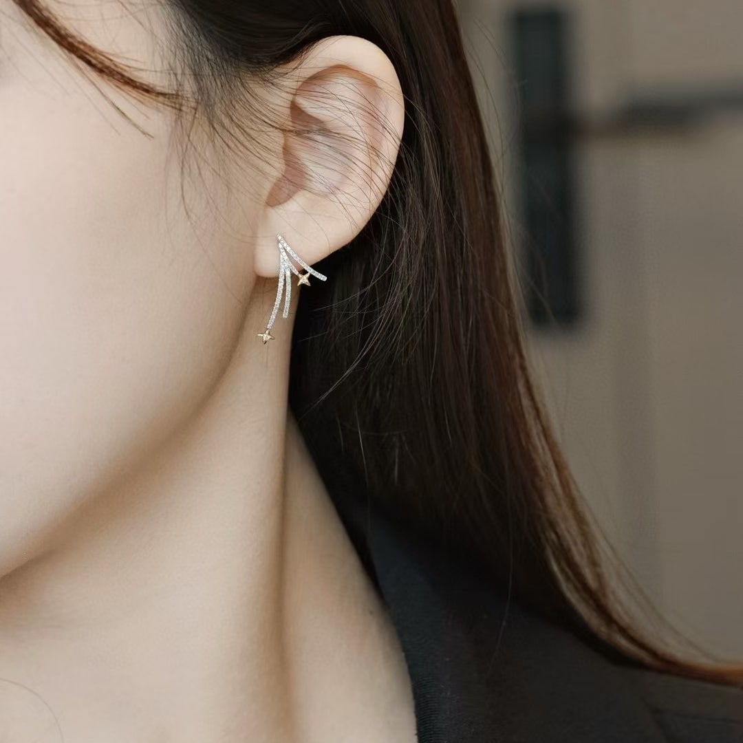 14k Gold 0.56 Ct Natural H Diamond Earrings - 2