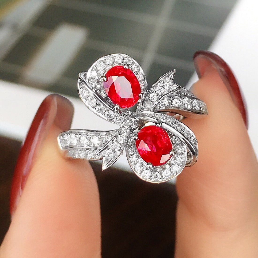 14k Gold 1.76 Ctw Vivid Red Natural Ruby & Diamond Ring - 3