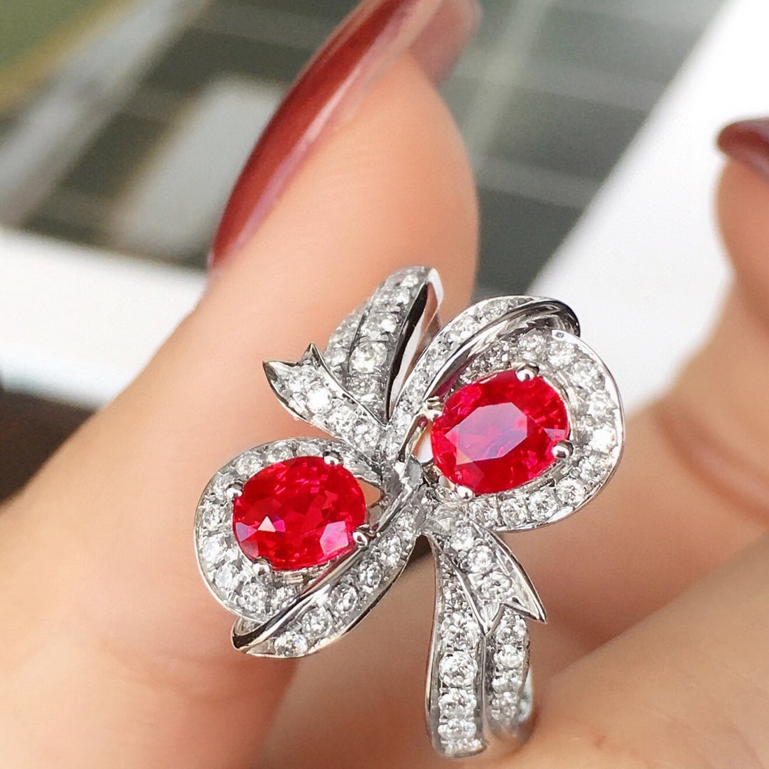 14k Gold 1.76 Ctw Vivid Red Natural Ruby & Diamond Ring - 4