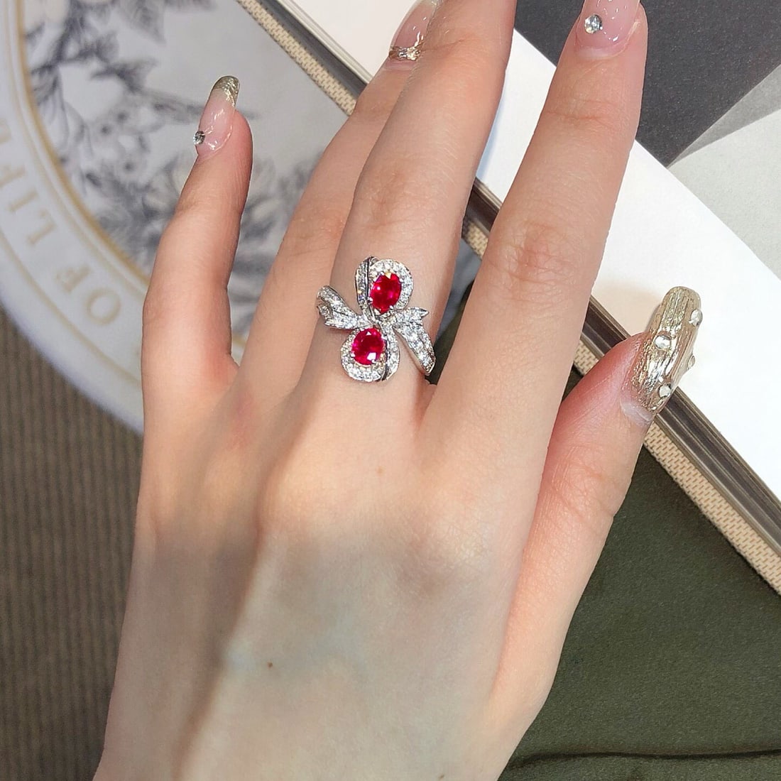 14k Gold 1.76 Ctw Vivid Red Natural Ruby & Diamond Ring - 5