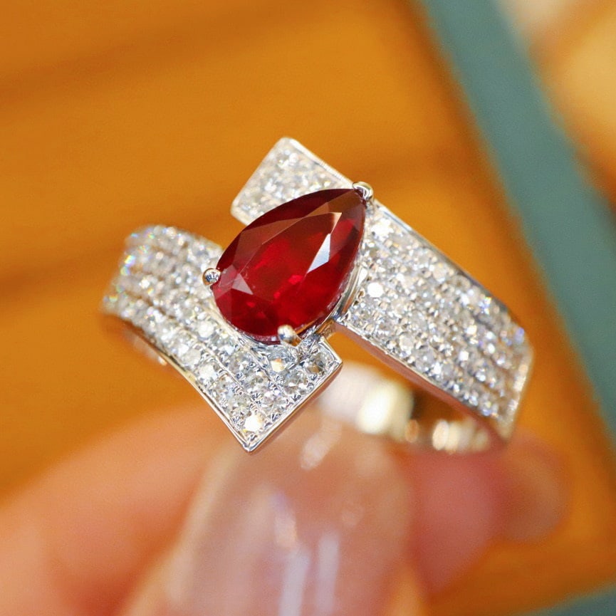 14k Gold 1.54 Ctw Natural Ruby & Diamond Ring - 2