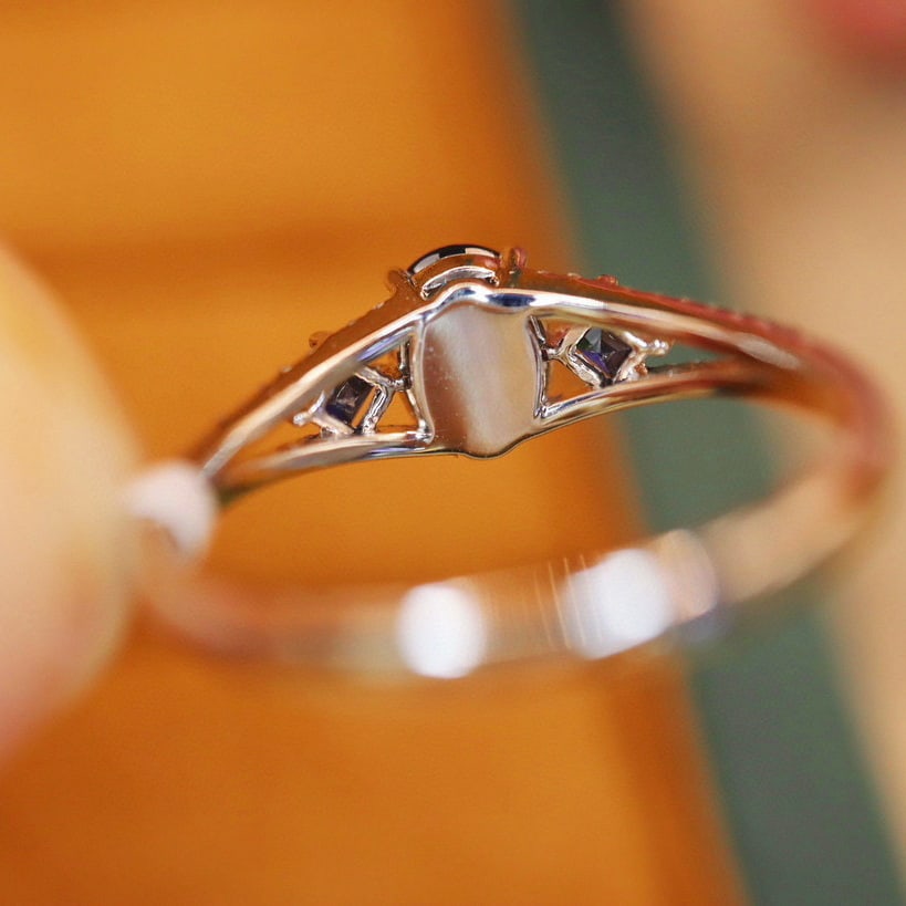 14k Gold 0.89 Ctw Natural Sapphire & Diamond Ring - 4