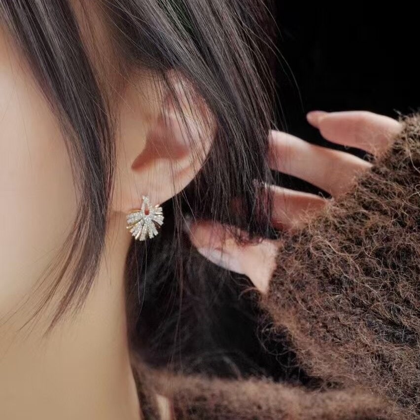 14k Gold 0.52 Ct Natural H Diamond Earrings - 2