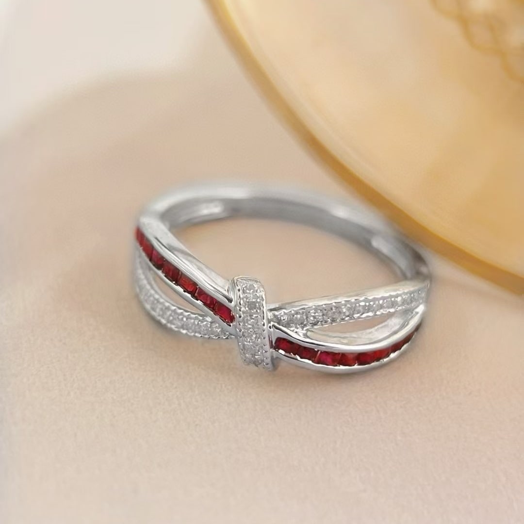 14k Gold 0.65 Ctw Natural Ruby & Diamond Ring - 6