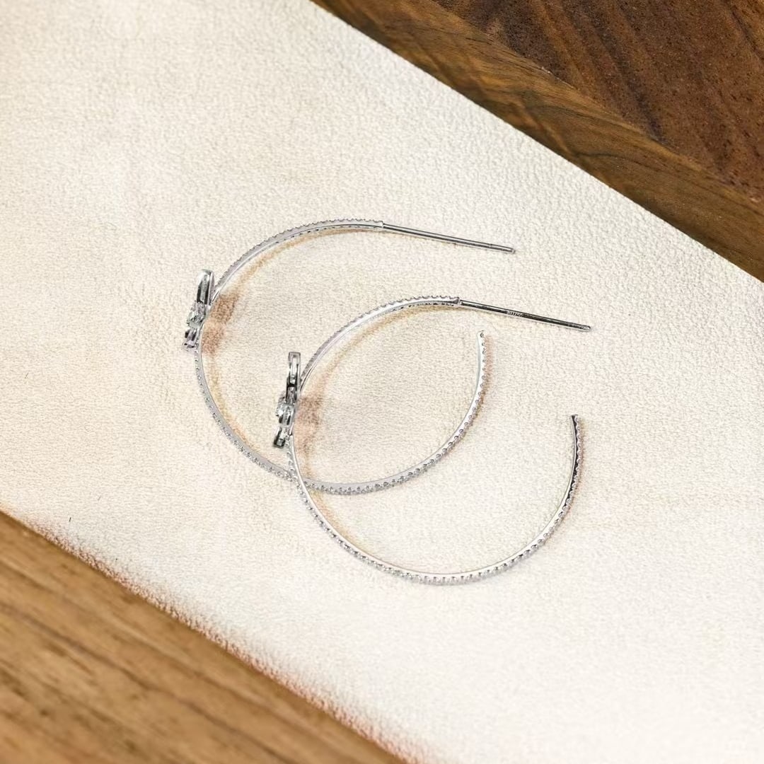 14k Gold 1 Ct Natural H Diamond & Butterfly Earrings - 4