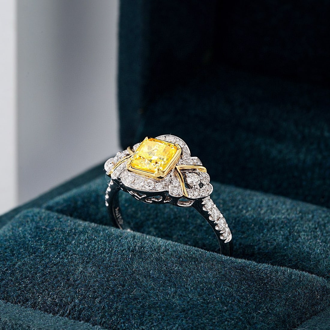 14k Gold 1.43 Ctw Natural Yellow Diamond & Diamond Ring - 5