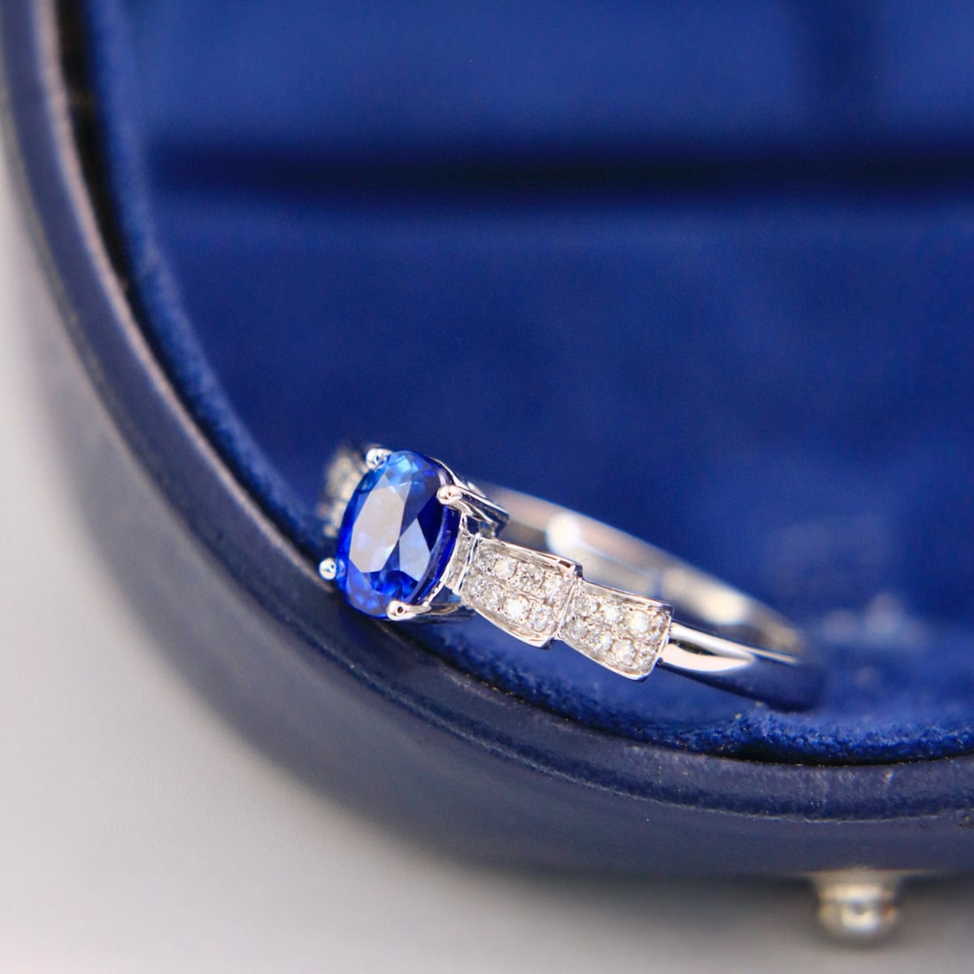 14k Gold 1.38 Ctw Natural Sapphire & Diamond Ring - 3