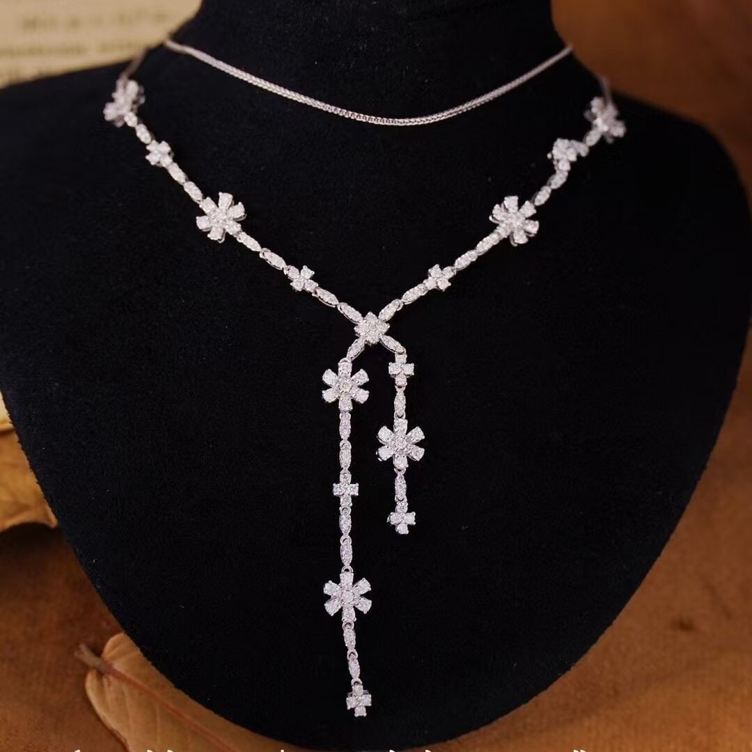 14k Gold 2.18 Ct Natural H Diamond Necklace: Ref:230940121 // gold content:14k gold // main gemstone:diamond // shape:round // carat weight:2. 18ct // clarity grade:vs-si // color:h // treatment:natural // cut grade:g // Condition: NewLow